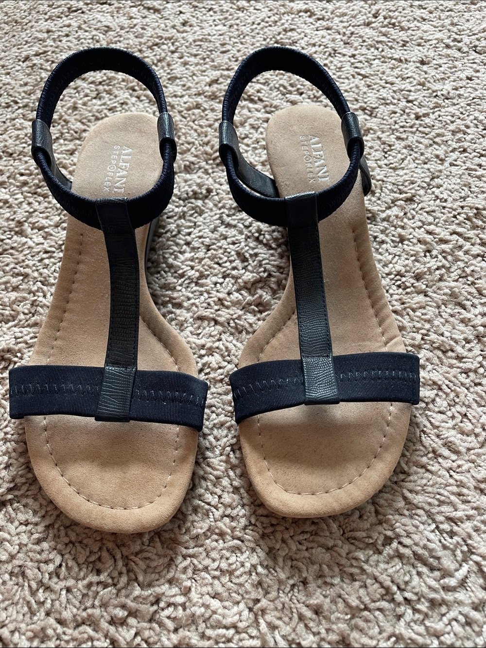 Alfani Voyage navy sandals. Very good condition, worn twice. Size 8.